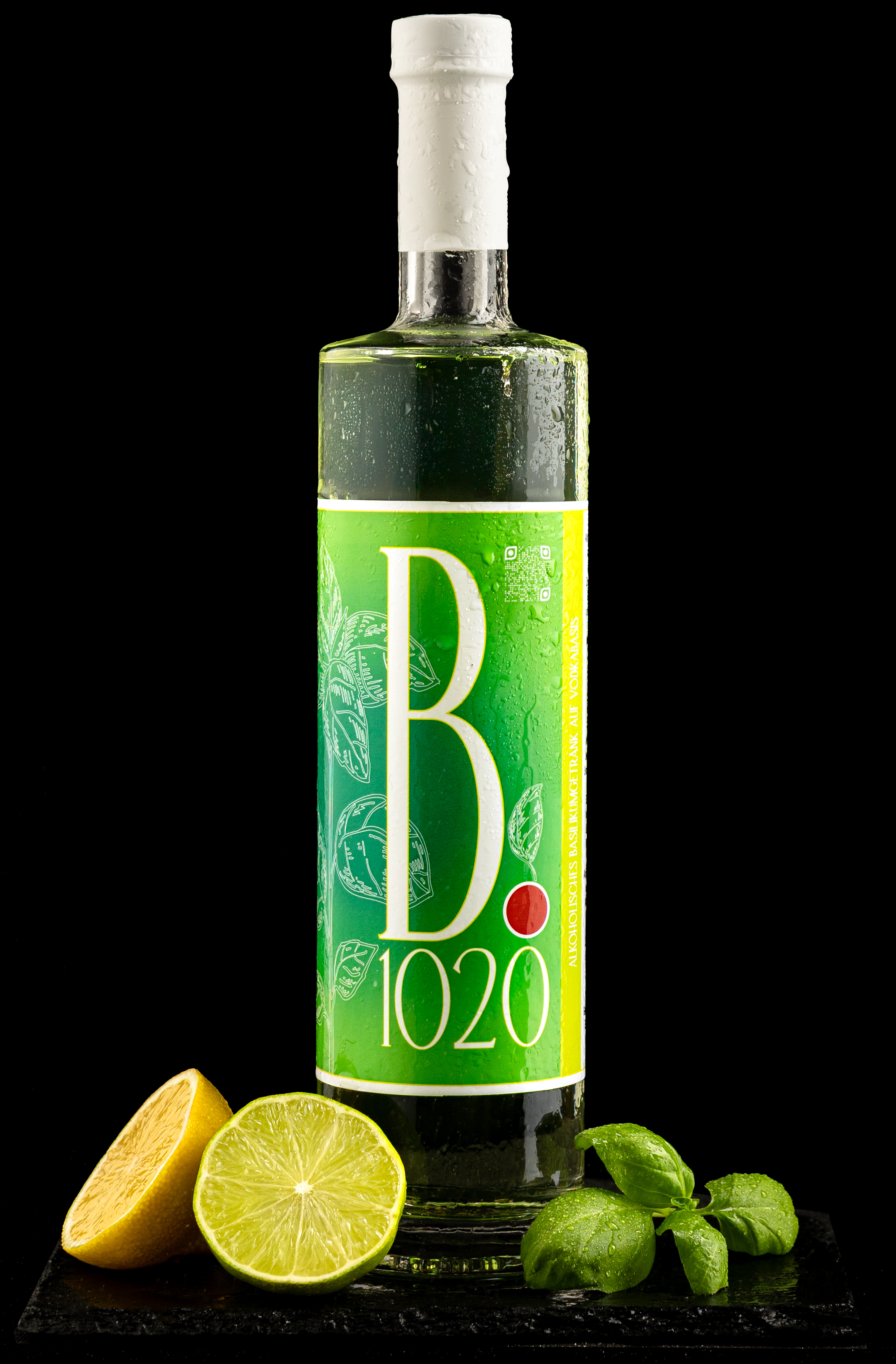 B1020 Basilikum Likör Flasche